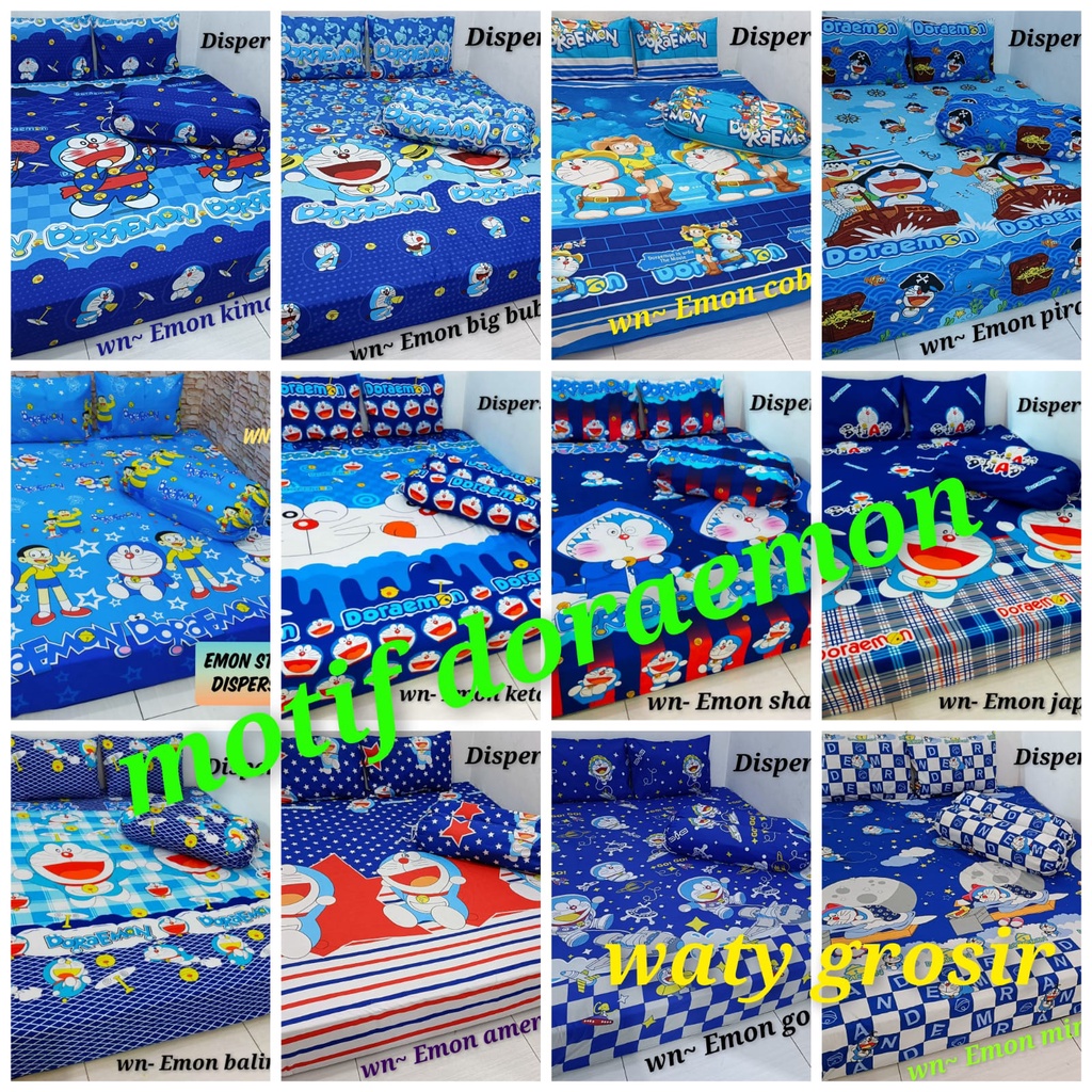 12 motif doraemon Sprei murah, sprei homemade, sprei karaker anak, sprei best seller