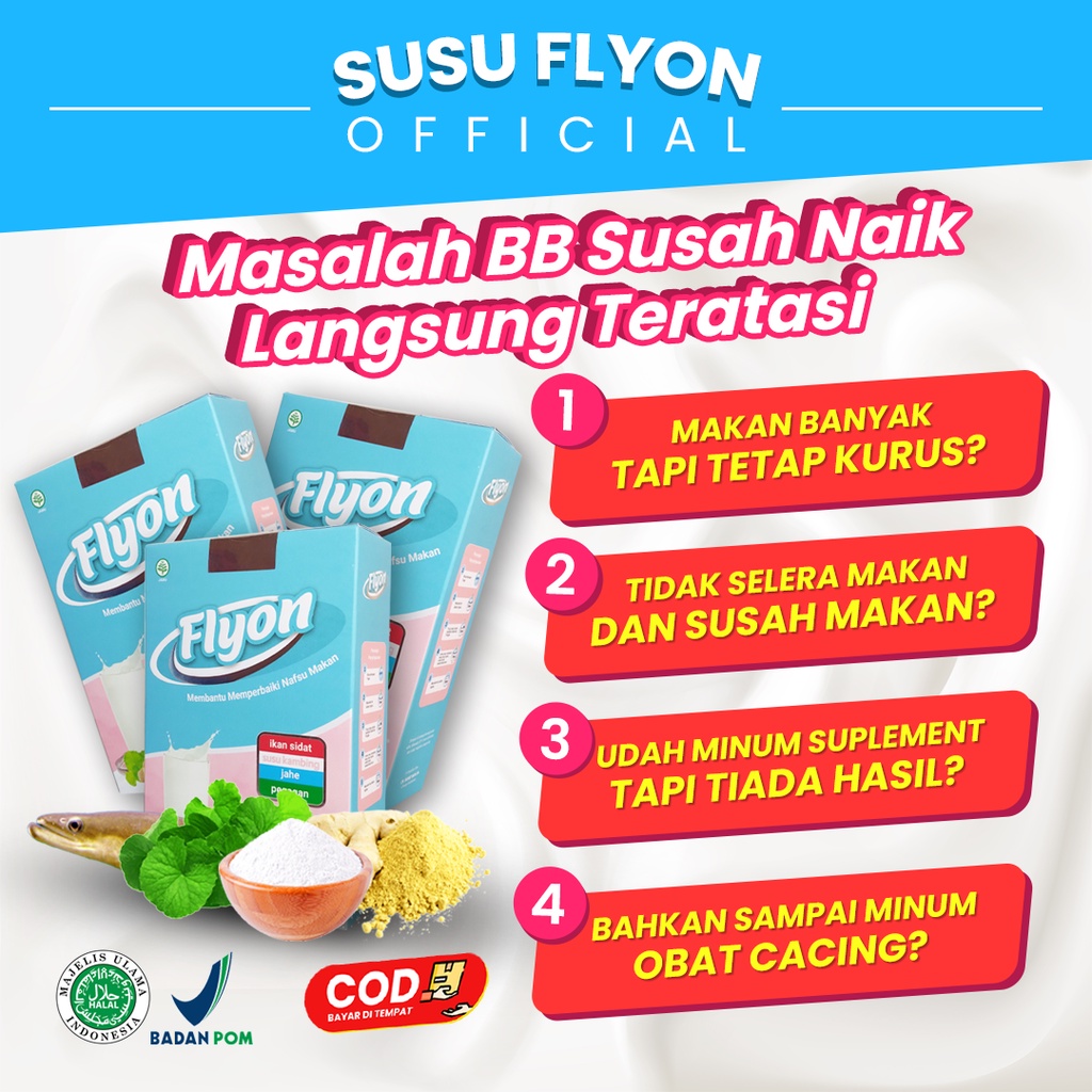 Susu Flyon COKLAT Penambah Nafsu Makan Penggemuk Badan Full Nutrisi Penambah Berat Badan-5