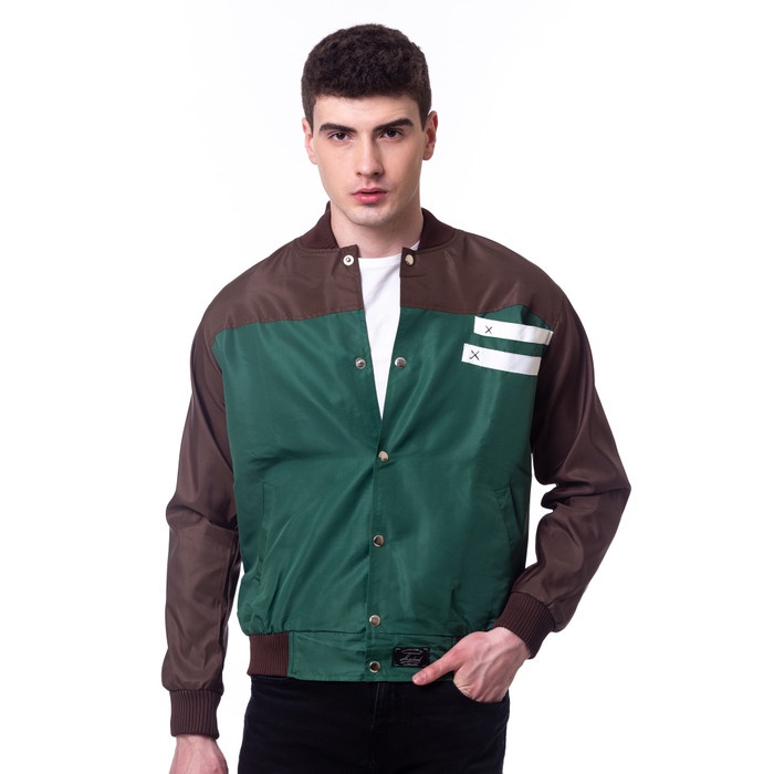 ORIGINAL JAKET WINDBREAKER WATERPROOF JAKET PARKA BOMBER PRIA COWOK - Baseball Army, XL(K1P5) Termur