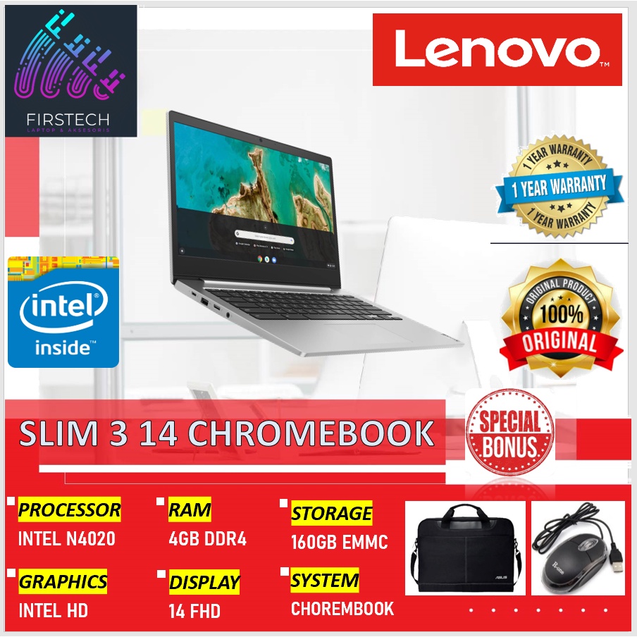 LENOVO SLIM 3 14 CHROMEBOOK N4020 4GB 160GB 14