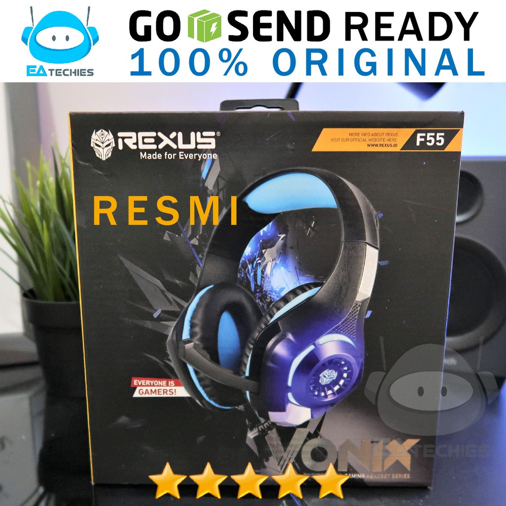 Rexus F55 Headset Gaming Vonix with Mic LED F-55 100% ORIGINAL RESMI