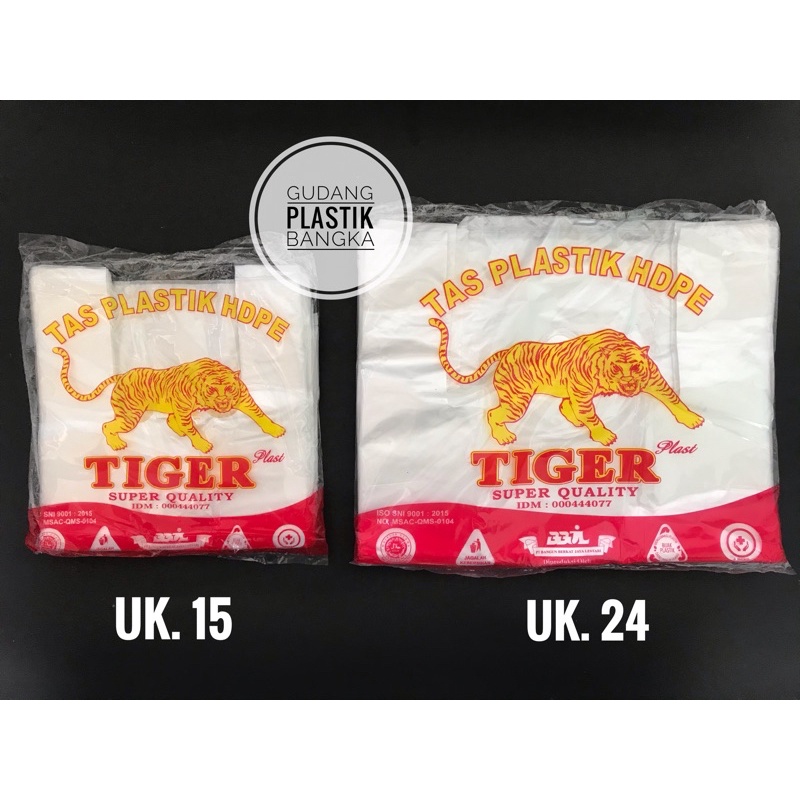 PLASTIK KRESEK HDPE TIGER BENING UKURAN 15 &amp; 24 TERMURAH