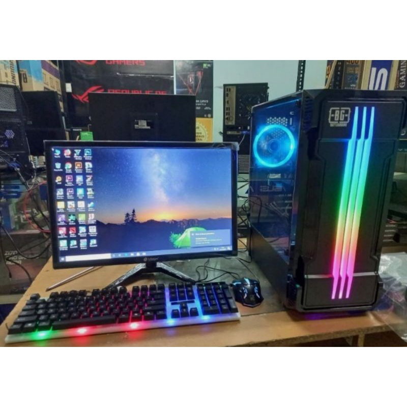 cpu gaming design core i5 3470 | ran 8gb | ssd 120gb | hdd 500gb | vga 2gb ddr5 | LED 19 inch garansi 1thn