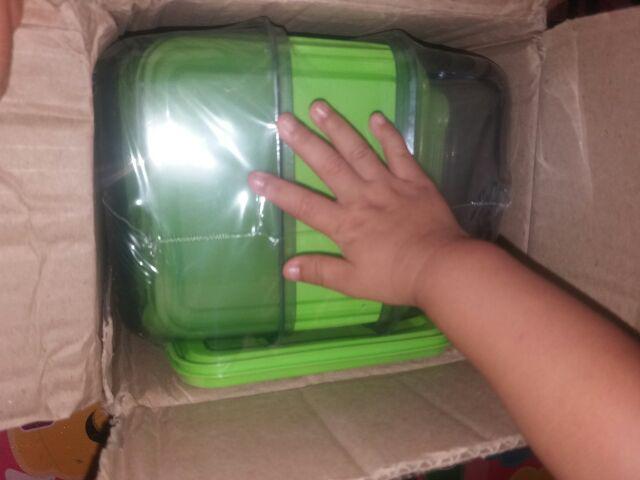 Calista Otaru Smoke Isi 14 Pcs (7 Set) / Toples Plastik / Tempat Makanan / Container / Warna Hijau