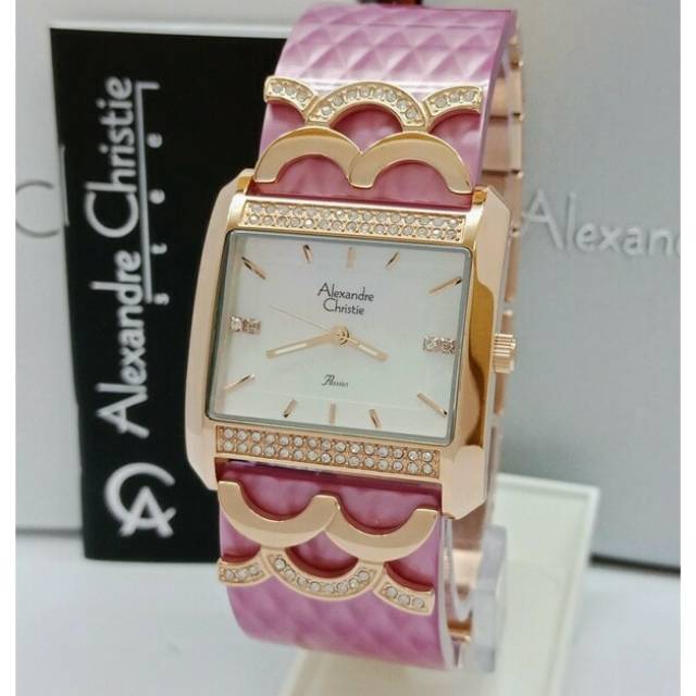 Jam Tangan Wanita Alexandre Christie AC 2607 Pink Original