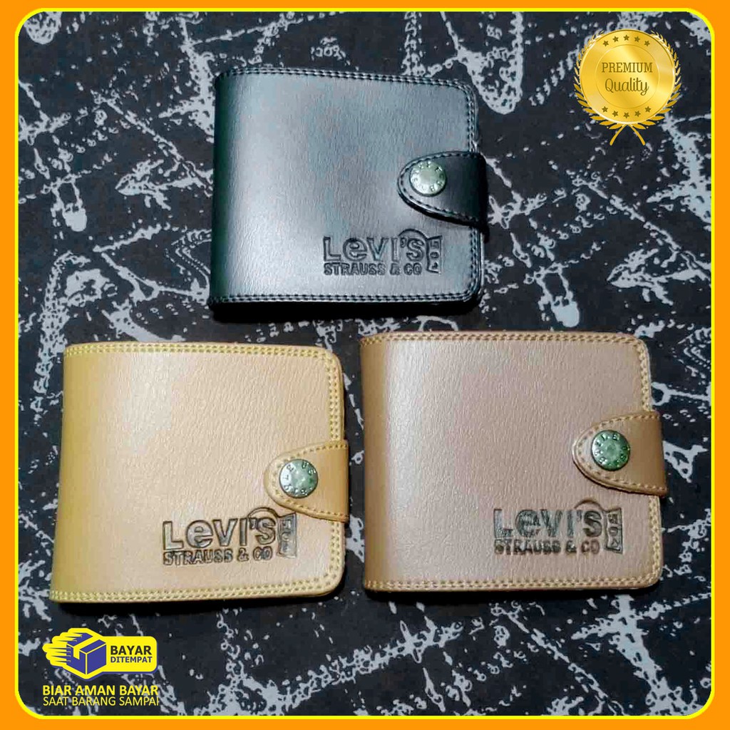 dompet lipat Pria distro pendek kancing grosir COD bahan PVC