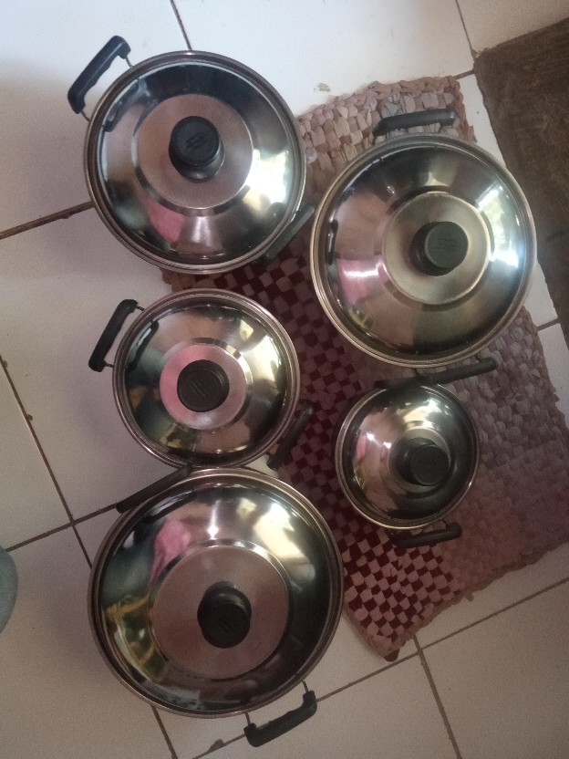 Panci 1 Set 5 Pcs Kingko / Homelux America High Pots + Steamer Stainless Steel