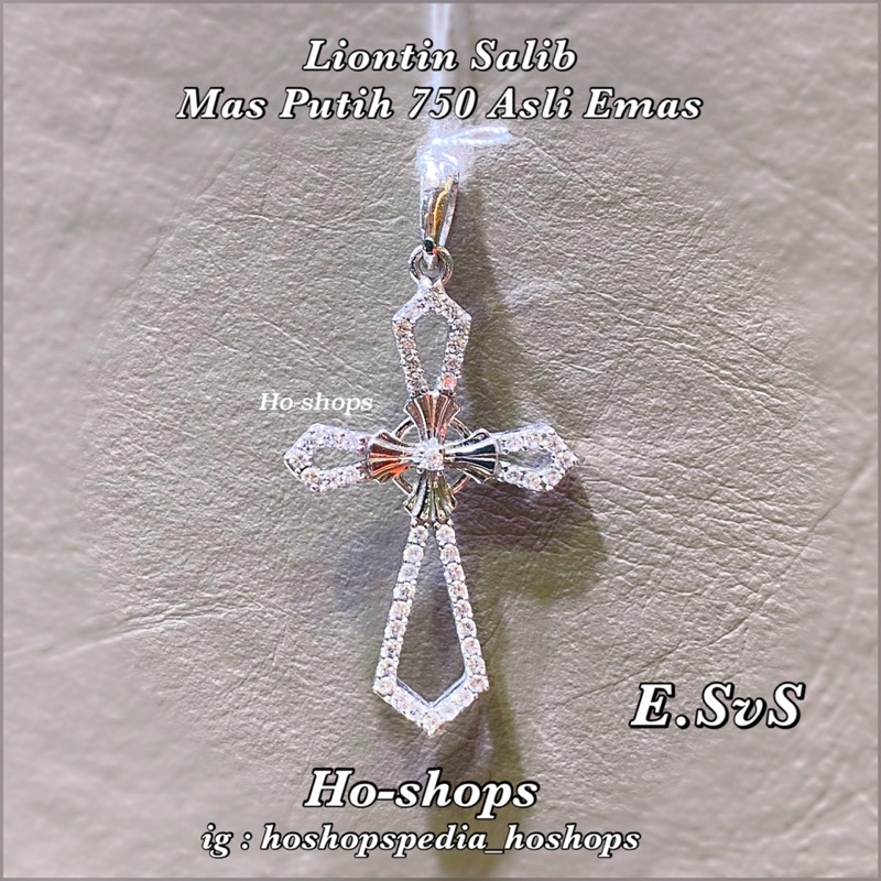liontin salib + Yesus mas putih kadar 750 75% asli Emas