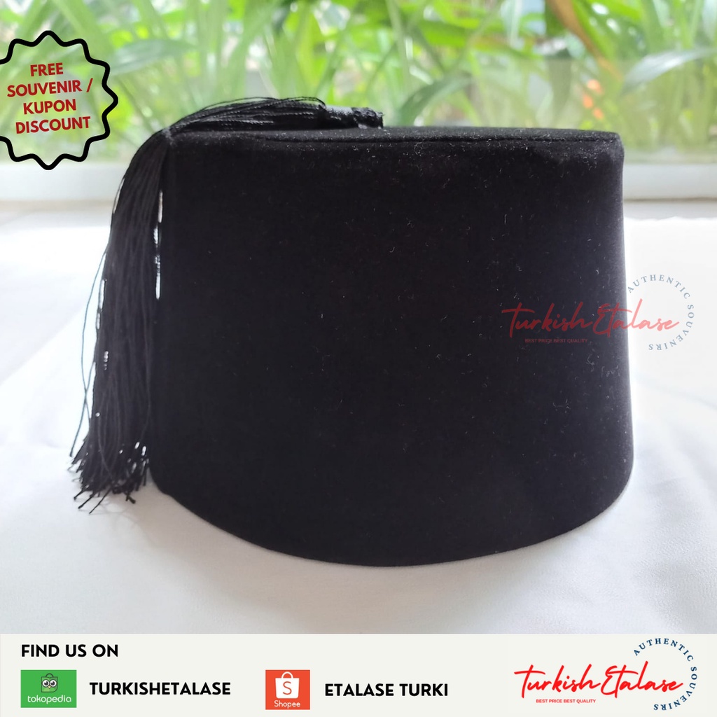 Fez Turki Hitam Peci Ottoman Sultan Abdul Hamid İmport
