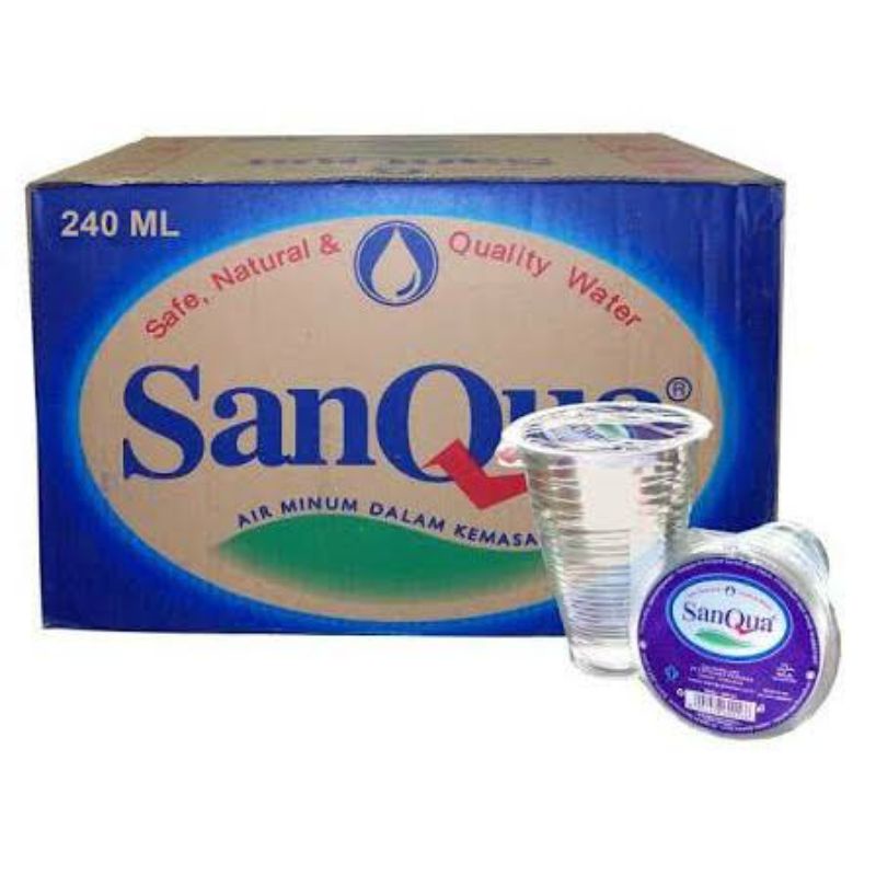 Air minum Sanqua gelas 1 dus isi 48 pcs