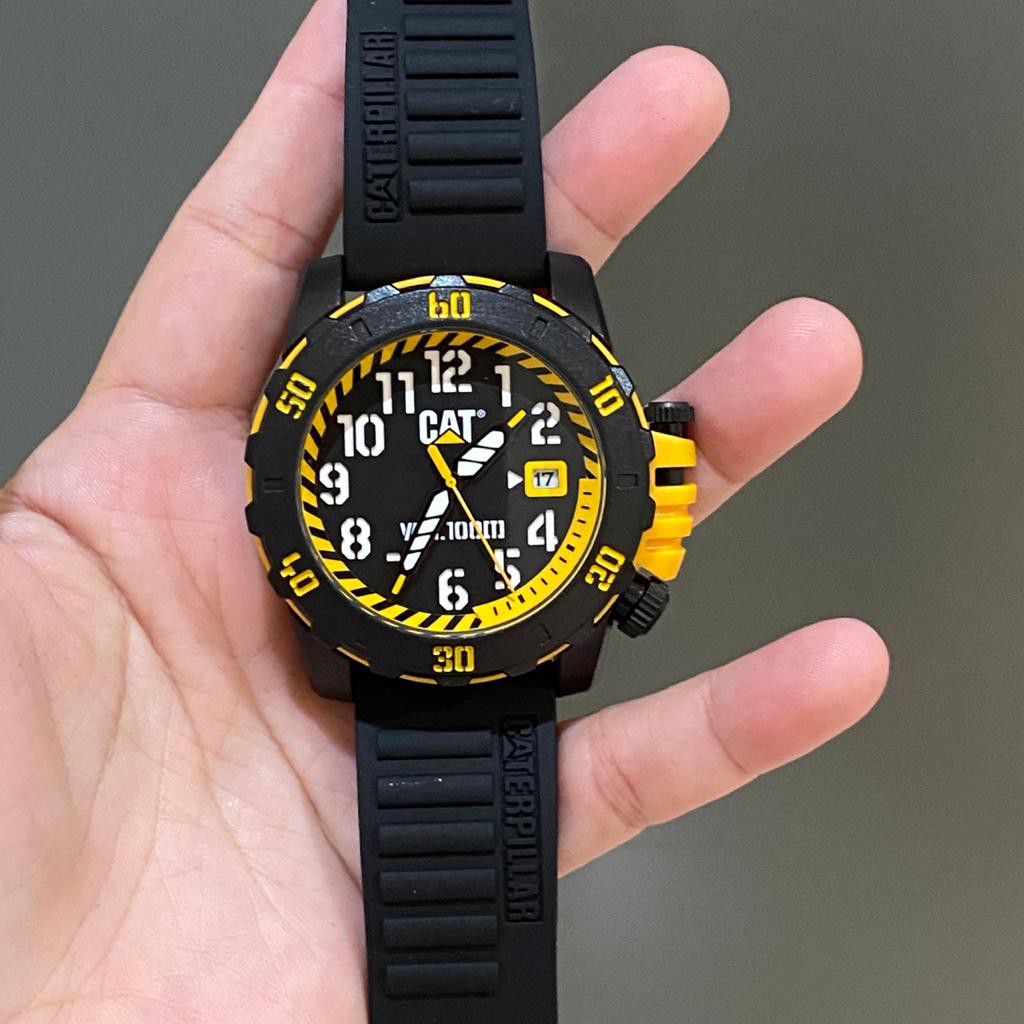 JAM TANGAN PRIA CATERPILAR CAT LK.171.21.117 YELLOW BLACK ORIGINAL