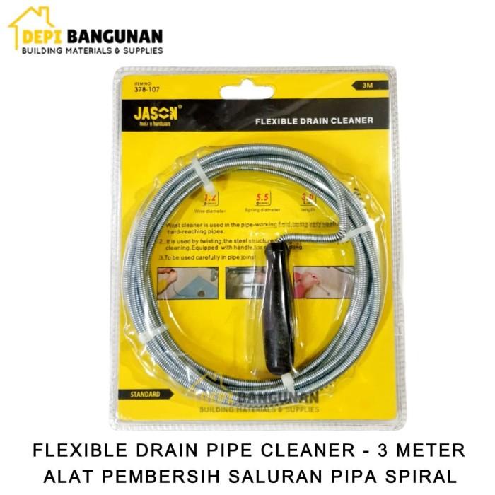 Pembersih Saluran Flexible Drain Pipe Cleaner Jason Kawat Pembersih Pipa Wastafel Spiral