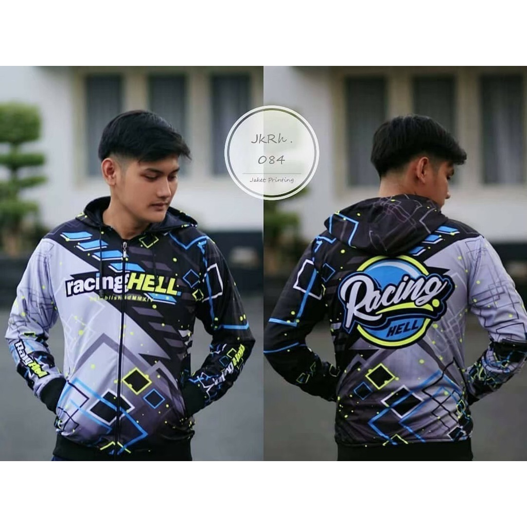 Jaket Racing Hell Cewek / Cowok Sweater Motor Touring - Jaket Balap Fullprint Full Taq Original Lokal Brand