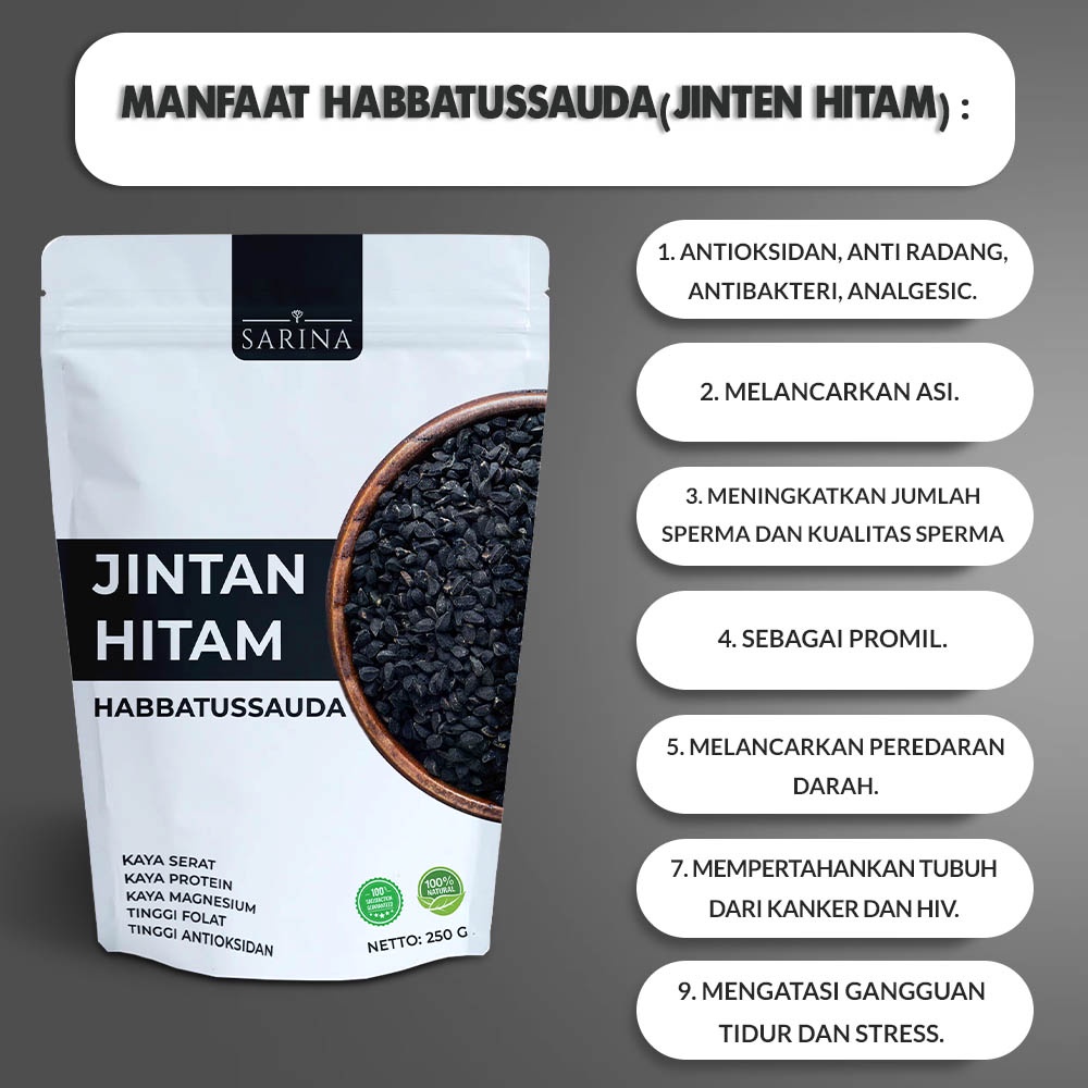 Habbatussauda 250Gram Jintan Hitam Original Premium