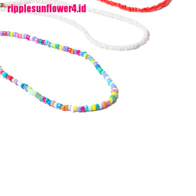 Kalung Choker Manik-Manik Warna-Warni Gaya Bohemia