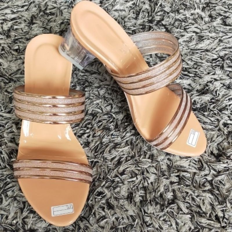 Sandal Heels Hak Kaca Jelly Motif CM-4I4