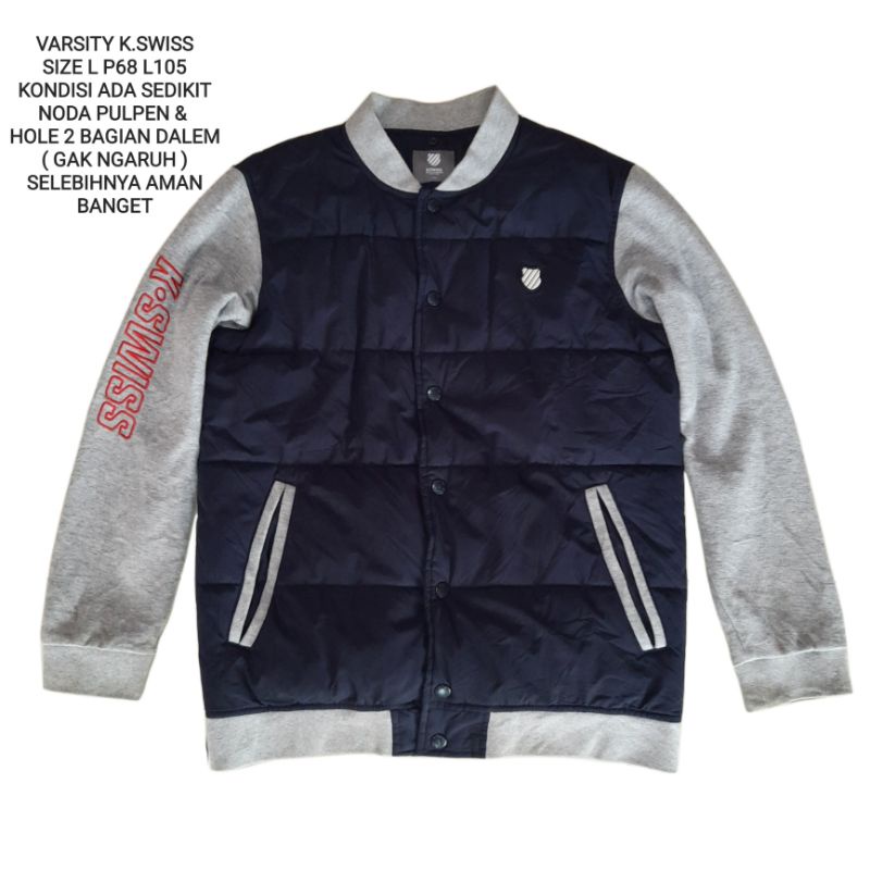 jaket varsity puffer k swiss bekas second preloved