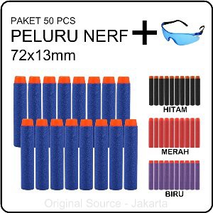 Jual PAKET 50pcs Peluru Nerf Gun 1pc Kacamata Nerf Pelindung Mata   F102 Diskon