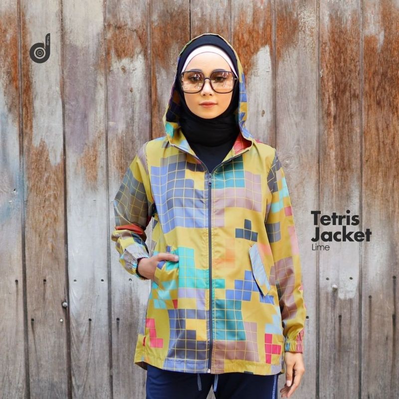 DEENAY JACKET TETRIS LIME OLIVE JAKET