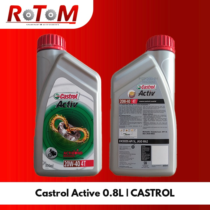 Oli Mesin SAE 20W-40 Castrol Active 0.8L | CASTROL