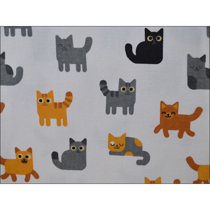 [asj] KAIN KANVAS MOTIF KUCING ORANGE METERAN Ukuran 0.5 meter / KAIN Kanvas Meteran