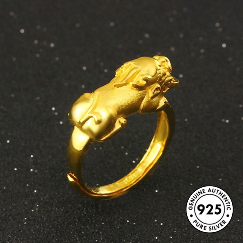 Cincin Model Terbuka Bahan Lapis Emas S925