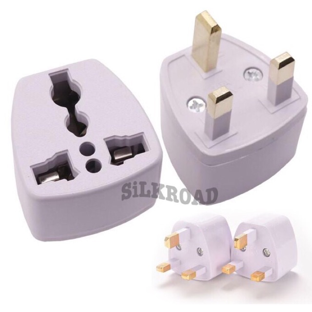 Travel adaptor Colokan 3 Pin Kaki Power Plug Adapter Converter EU US AU UK to UK