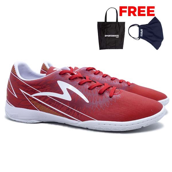 READY Sepatu Futsal Specs Acc Lightspeed 20 IN Garuda - Emperor Red/White Original TERMURAH