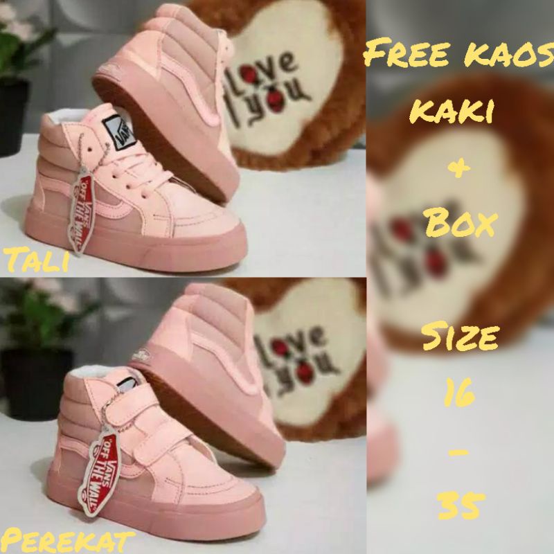 SEPATU ANAK PEREMPUAN BOOT FULL PEACH SEPATU VANS ANAK KUALITAS IMPORT