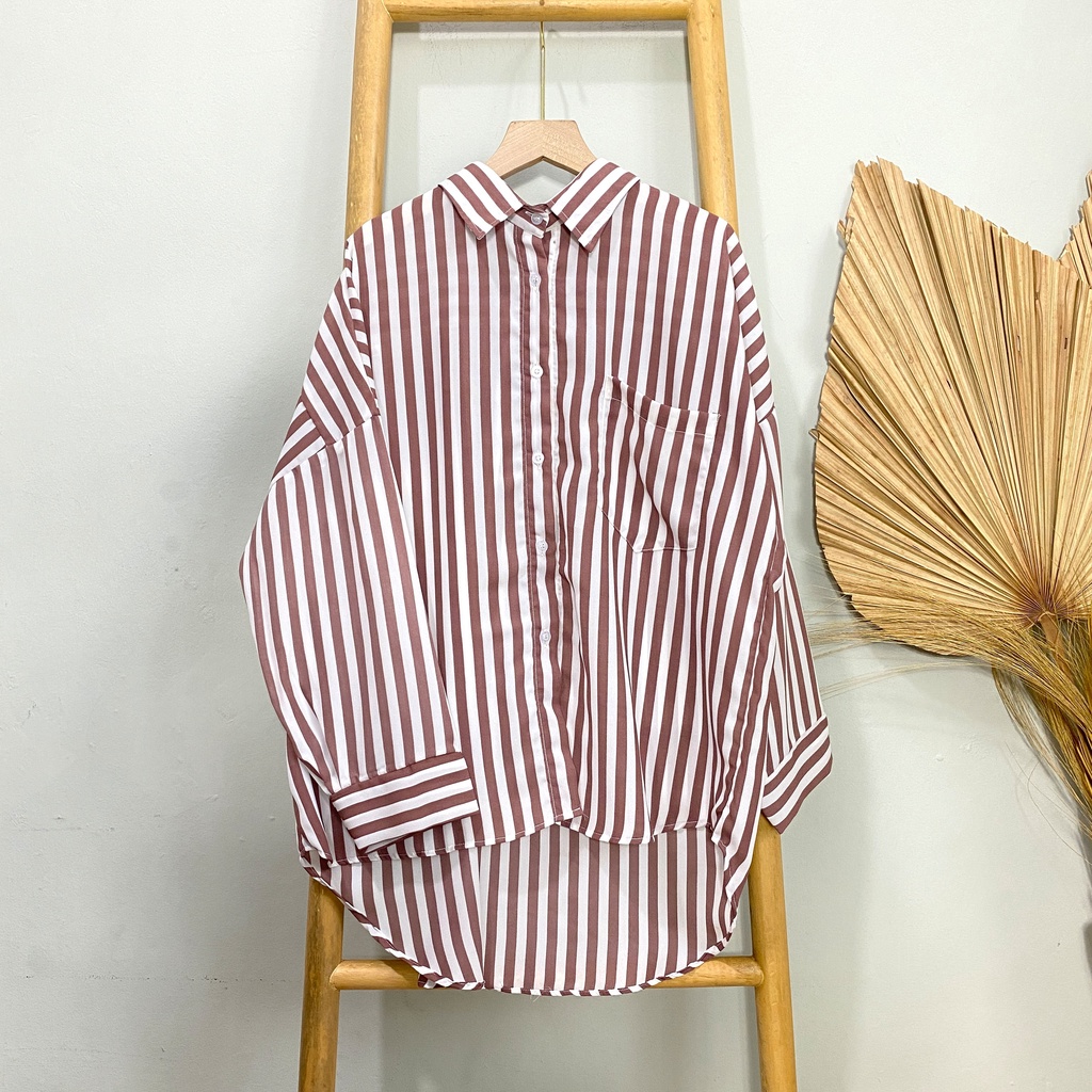 KEMEJA KATUN SALUR KINARA DAILY LONG SHIRT OFFICE SHIRT PREMIUM B601