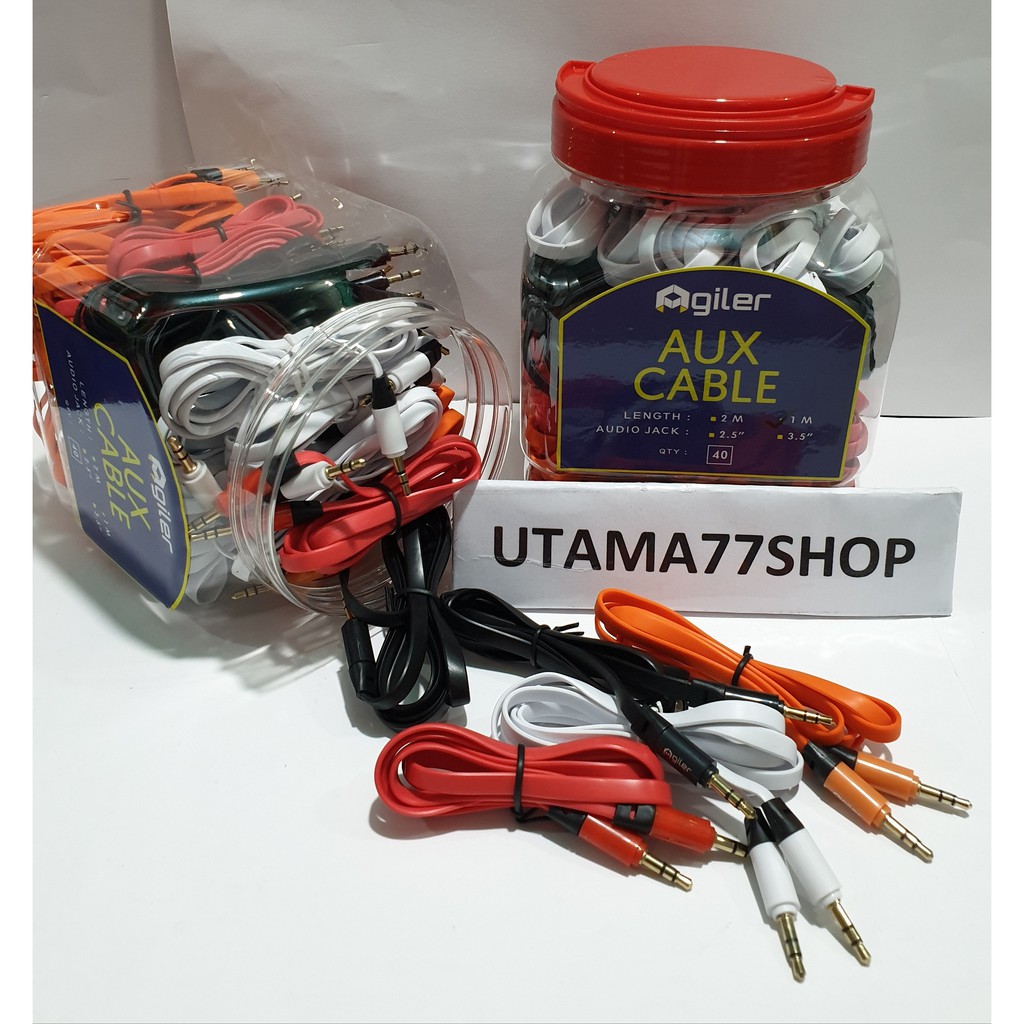 Kabel Aux jack 3.5 mm AGILER - SATUAN - panjang 100 cm