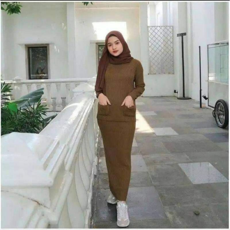 SETELAN RAJUT TURKI (BAJU+ROK)/SET RAJUT