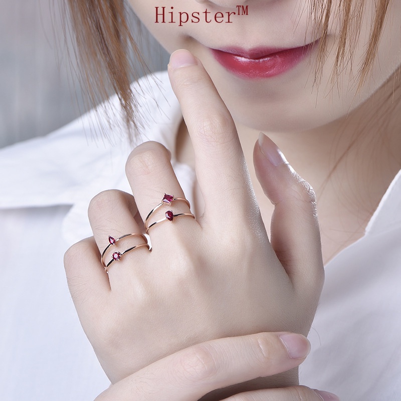 Fashionable Rose Gold Elegant Natural Ruby Retro Affordable Luxury Ring