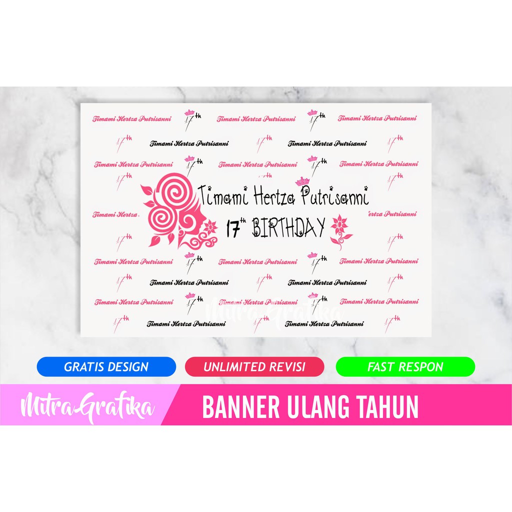 Backdrop Ultah Background Wallpapper Banner Ulang Tahun My Sweet 17 Ukuran Shopee Indonesia