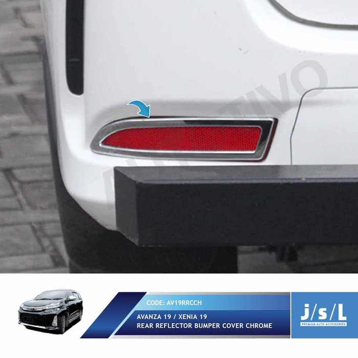 Avanza Xenia 2019 Aksesoris JSL Rear Reflector Cover Reflektor Belakang Chrome