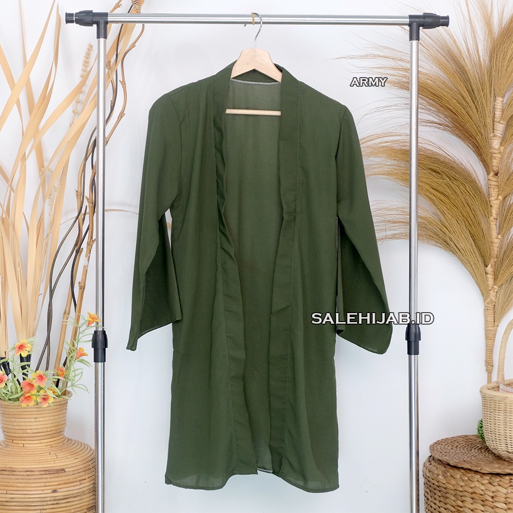LONG CARDIGAN WOLFIS PREMIUM (cardi / cardy woolpeach)-ARMY
