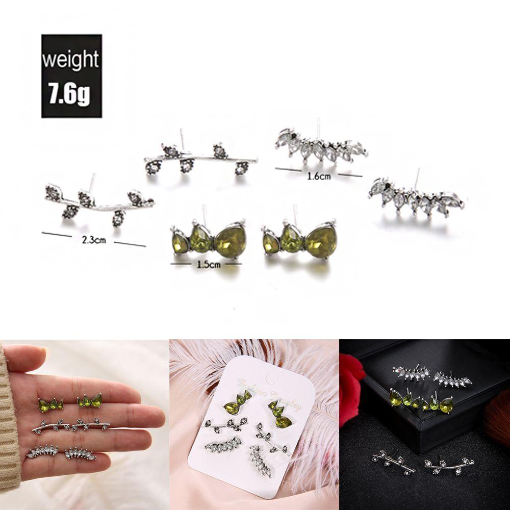 Lily Stud Earrings Set Hadiah Perhiasan Pesta Fashion Baru Perak Antik Batu Pirus