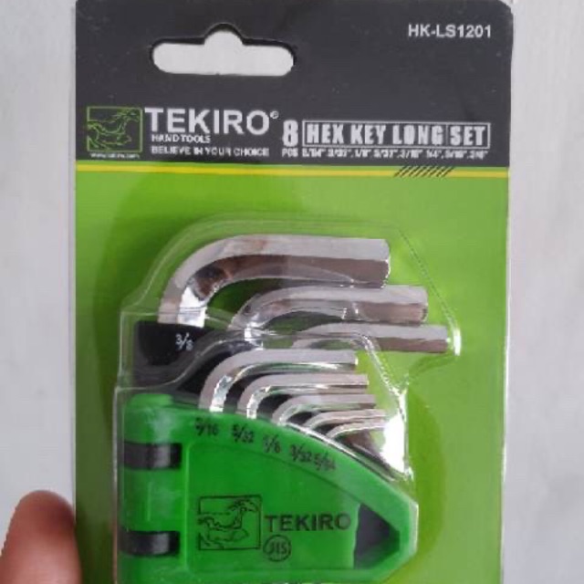 TEKIRO KUNCI L SET INCHI PANJANG 8PCS HK-LS1201