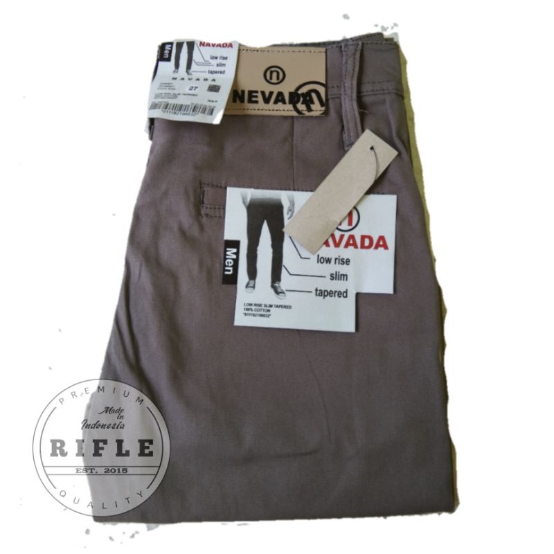 Celana Chino Slimfit Pria Katun Twill Stretch