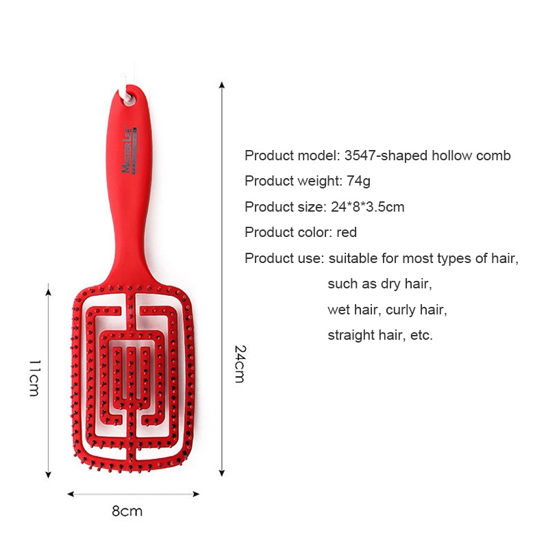 Sisir Rambut Wanita Hair Brush Massage Comb Anti-static Comb Sisir Rambut Rontok Dan Kusut Portable Sisir Rambut Keriting