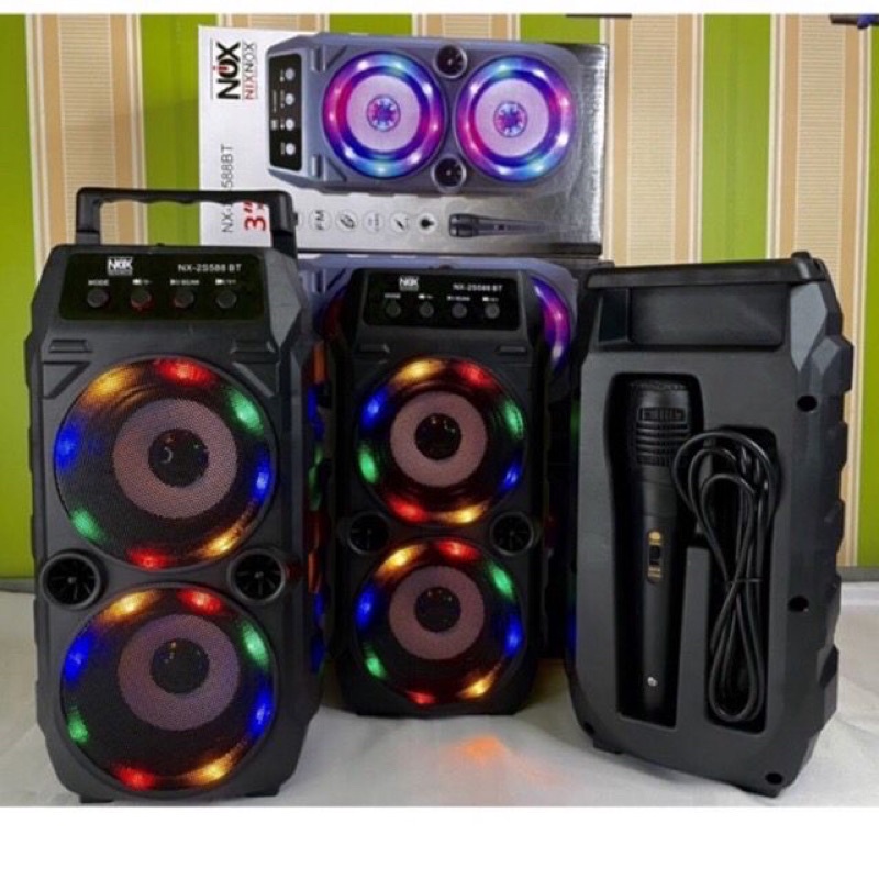karaoke speaker LED nix nox nx-2S588BT suara dijamin keren mantap ngebass