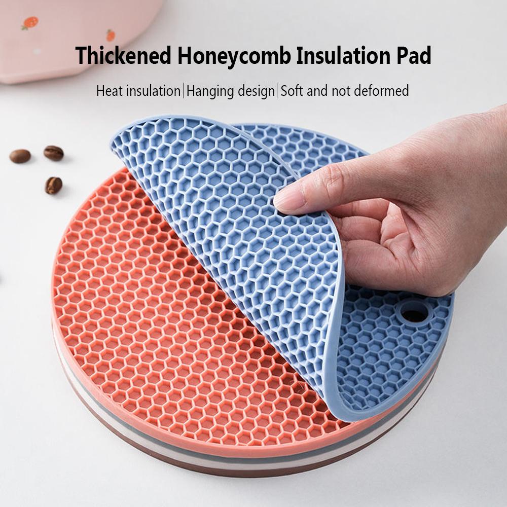 Top 2pcs Heat Insulation Mat Home Non-slip Round Pot Holder Tatakan Meja