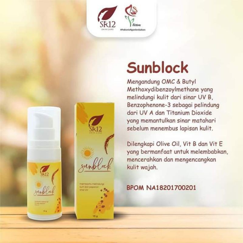 Sunblock sr12/pelembab muka