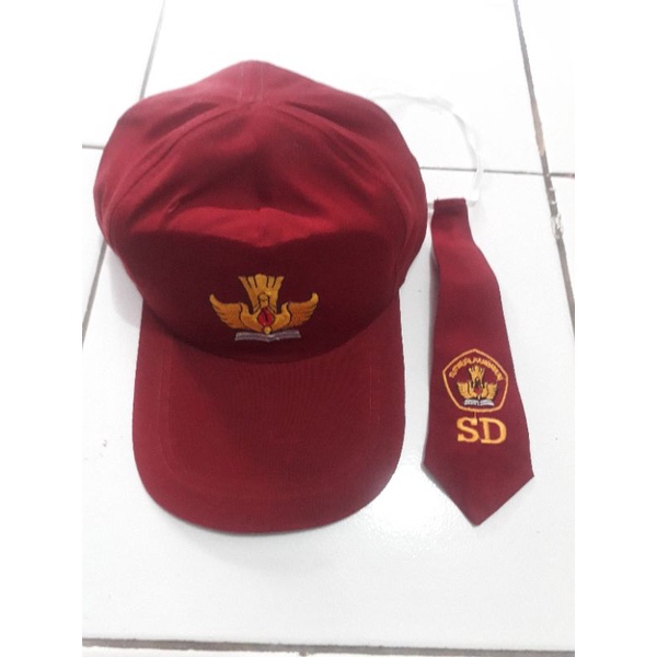 TOPI Seragam Sekolah SD &amp; Dasi LAKI_LAKI 1 (PAKET HEMAT)