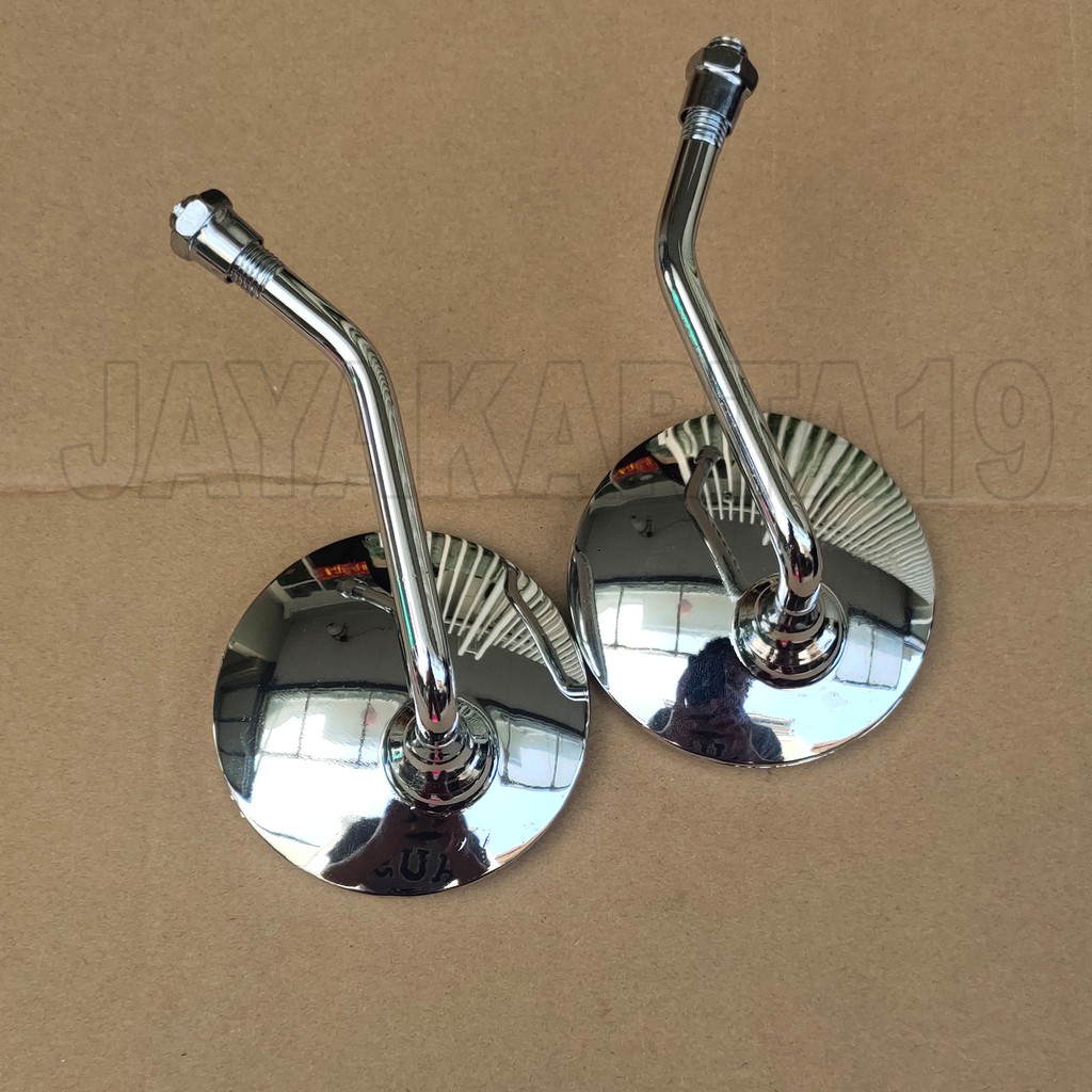 Spion Bulat Cembung / Retro Besi Chrome Baut Honda