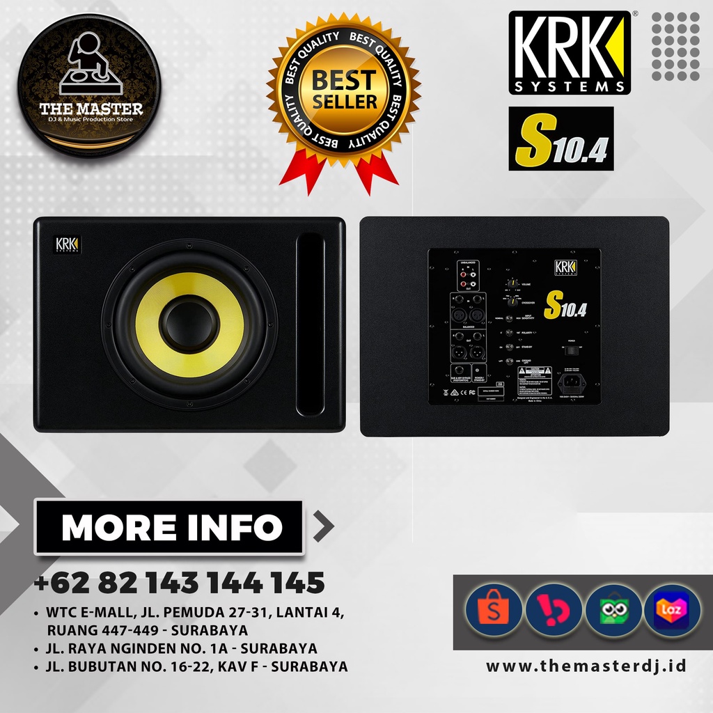 [Ready Stock] KRK S10.4 | S10 4 Powered Studio Subwoofer