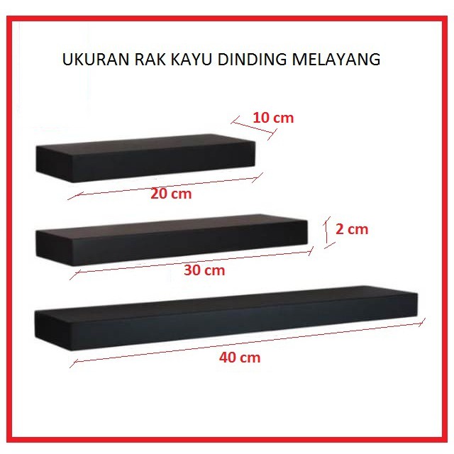 3 Pcs Rak Ambalan Melayang Dinding minimalis Murah / Floating Shelves