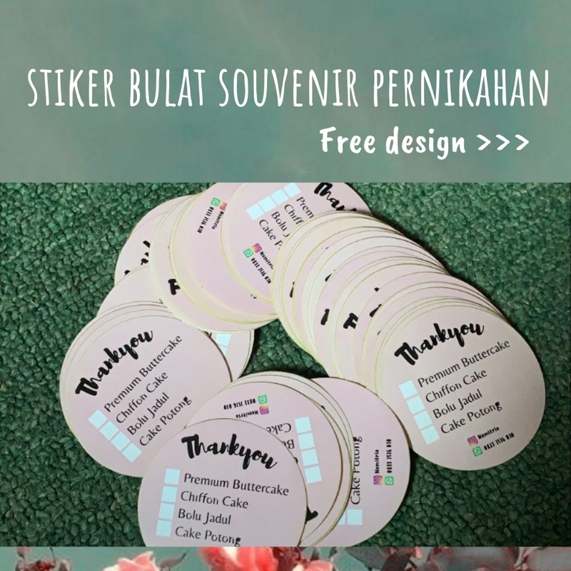 

custom stiker bulat souvenir pernikahan