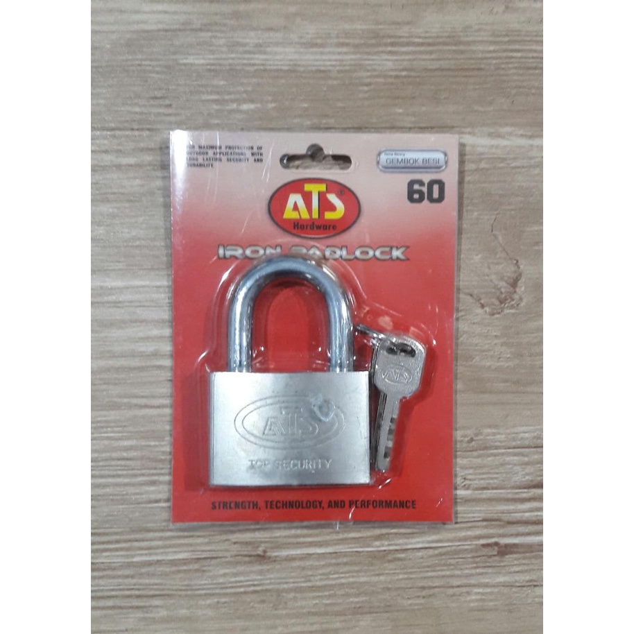 KUNCI GEMBOK PUTIH PADLOCK LEHER PENDEK / PANJANG 60MM ATS