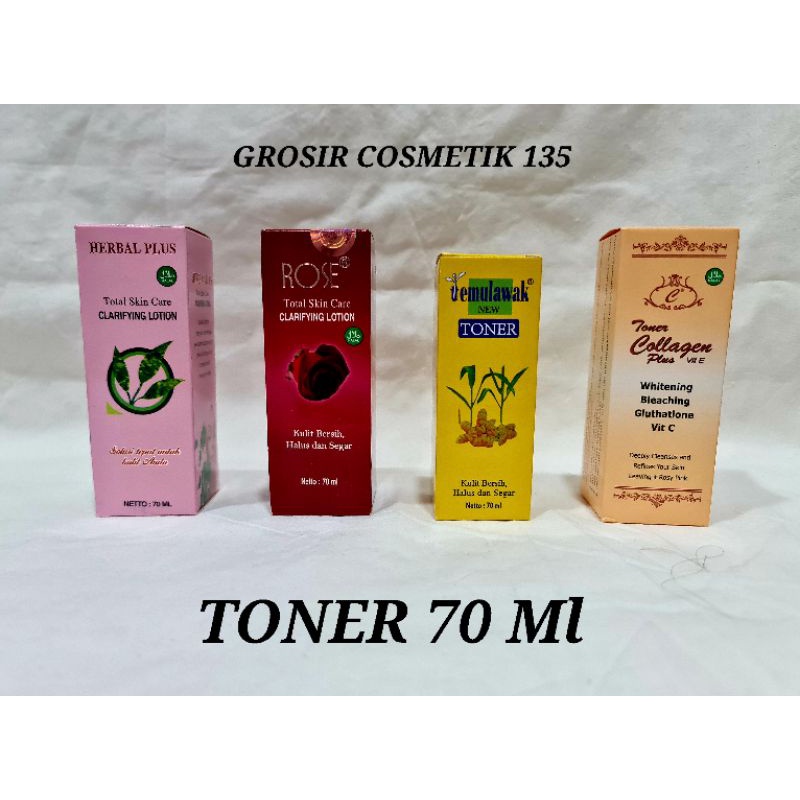 TONER  TEMULAWAK / HERBAL / ROSE / COLAGEN  70 ml